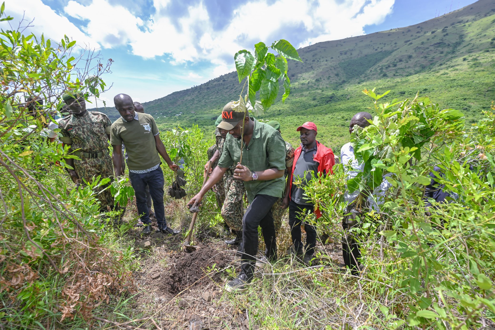 Cabinet Secretary for Roads and Transport takes part in Tree Planting at Gembe Hills, Homa Bay County on National Tree Growing Day