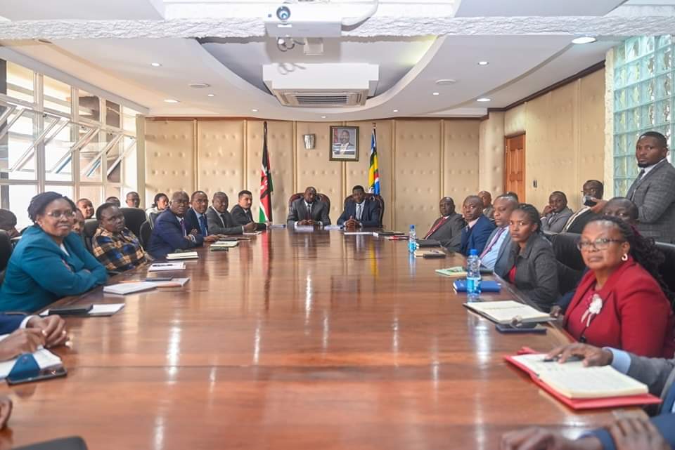 CS Kipchumba Murkomen Hands over Ministry to CS Davis Chirchir