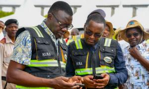 CS for Roads and Transport Mr. Davis Chirchir and staff from Ministry and Agencies during tree planting at Miritini Mangrove Area  